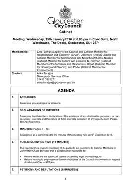 (Public Pack)Agenda Document for Cabinet, 13/01/2016 18:00