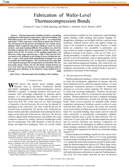 Fabrication of Wafer-Level Thermocompression Bonds Christine H