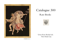 Catalogue 300 Rare Books