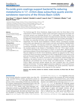 Fe-Oxide Grain Coatings Support Bacterial Fe-Reducing Metabolisms in 1.7−2.0 Km-Deep Subsurface Quartz Arenite Sandstone Reservoirs of the Illinois Basin (USA)