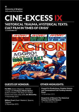 Cine-Excess Ix ‘Historical Trauma, Hysterical Texts: Cult Film in Times of Crisis’ 12-14 November 2015