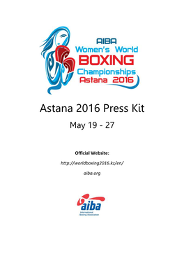 Astana 2016 Press Kit