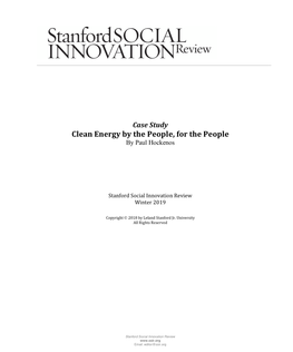 Clean Energy by the People, for the People by Paul Hockenos