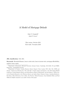 A Model of Mortgage Default