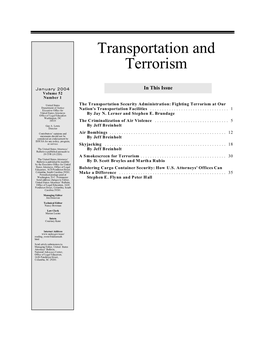 U.S. Attorneys' Bulletin Vol 52 No 01, Transportation and Terrorism