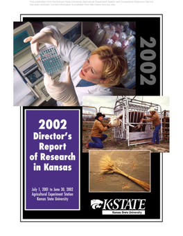 DRR02 2002 Director's Report of Research in Kansas