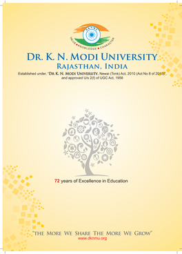 Dr. K. N. Modi University Rajasthan, India Established Under, “Dr K