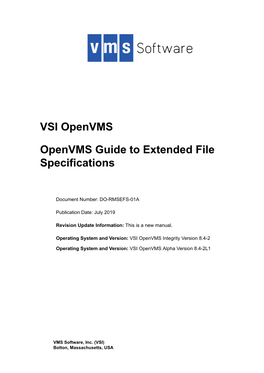 Openvms Guide to Extended File Specifications