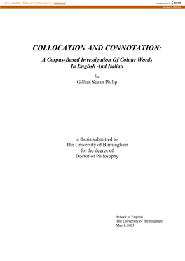 Collocation and Connotation
