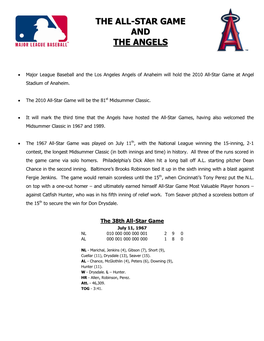 The All-Star Game and the Angels