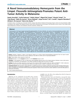Limpet Fissurella Latimarginata Promotes Potent Anti- Tumor Activity in Melanoma