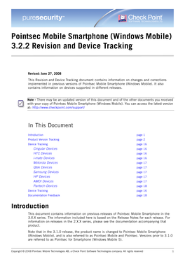 Windows Mobile) 3.2.2 Revision and Device Tracking