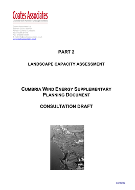 The Consultation Draft of the Cumbria Wind Energy SPD Part 2