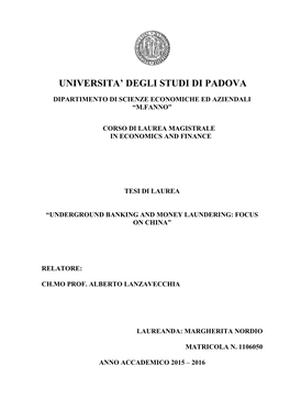 Universita' Degli Studi Di Padova