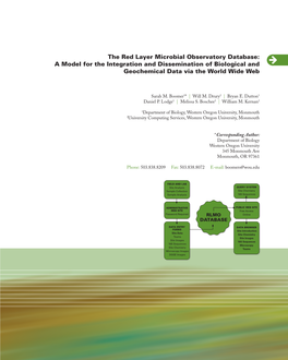 The Red Layer Microbial Observatory Database: a Model for the Integration and Dissemination of Biological and Geochemical Data Via the World Wide Web