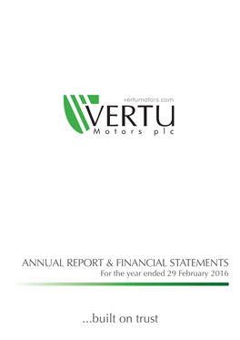 Annual Report & Accounts for the Year Ended 29Th February 2016