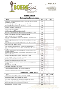 Plattermenus