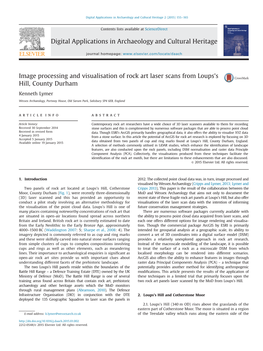 Image Processing and Visualisation of Rock Art Laser Scans from Loups￢ﾀﾙ