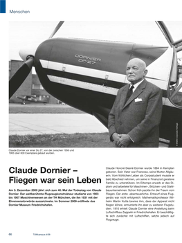 Claude Dornier – Fliegen War Sein Leben