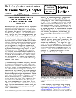 Summer 2010 Letter FITZGIBBON PAPERS OFFER Spective Is the Old Man River Project