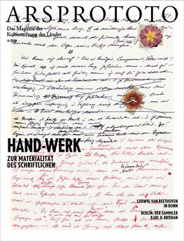 Hand-Werk Zur Materialität Des Schriftlichen