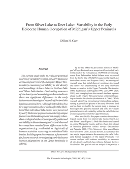 Variability in the Early Holocene Human Occupation of Michigan's