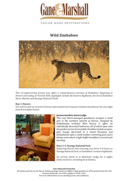 Wild Zimbabwe Guided Safari