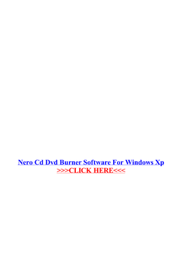 Nero Cd Dvd Burner Software for Windows Xp