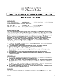 Contemporary Women's Spirituality