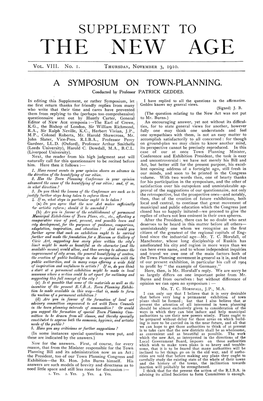 New Age, Vol. 8, No.1 Supplement, Nov. 3 1910