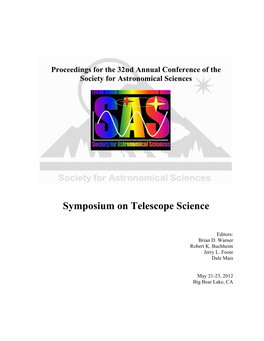 Symposium on Telescope Science