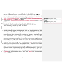 Sea Level Dynamics and Coastal Erosion In