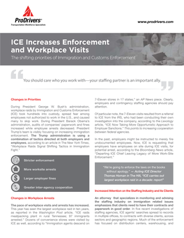 ICE Increases Enforcement and Workplace Visits the Shifting Priorities of Immigration and Customs Enforcement