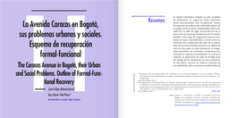 11La Avenida Caracas En Bogotá, Sus Problemas Urbanos Y Sociales