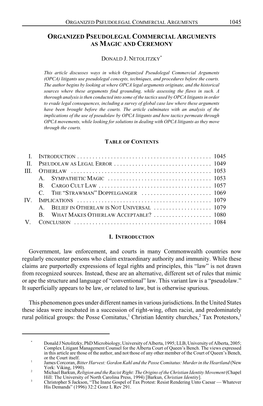 Organized Pseudolegal Commercial Arguments 1045