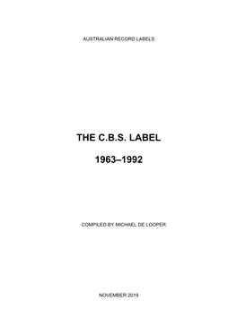 Cbs, 1963–1992