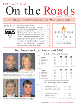 Top American Road Runners of 2003 U.S