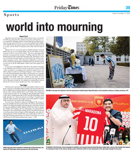 Friday 39 Sports Friday, November 27, 2020 World Into Mourning