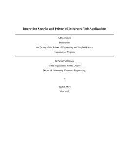 Improving Security and Privacy of Integrated Web Applications