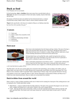 Duck As Food - Wikipedia Page 1 of 3