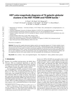 HST Color-Magnitude Diagrams of 74 Galactic Globular Clusters in the HST