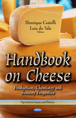 Handbook on Cheese Production, Chemistry And