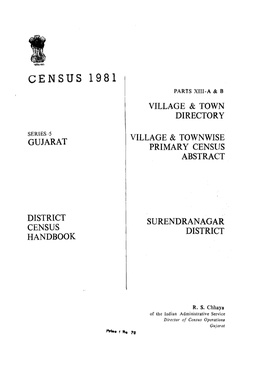 District Census Handbook, Surendranagar, Part XIII-A & B