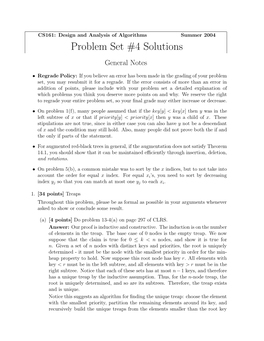 Problem Set #4 Solutions General Notes