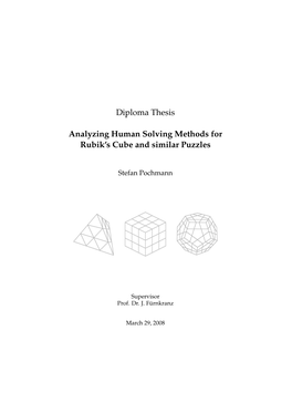 Diploma Thesis Analyzing Human Solving Methods for Rubik's Cube