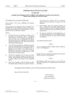 No 1637/2001 of 23 July 2001 Amending Council Regulation