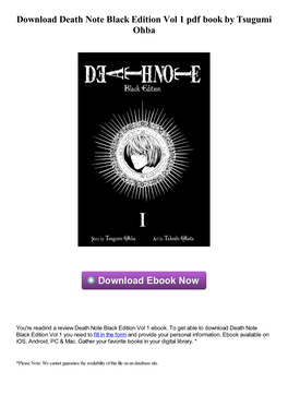 Download Death Note Black Edition Vol 1 Pdf Ebook by Tsugumi Ohba