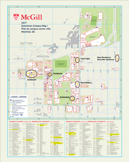 2017 Downtown Campus Map / Plan Du Campus Centre-Ville Montréal, QC