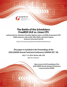 Freebsd ULE Vs. Linux