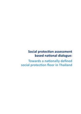 Social Protection Assessment Based National Dialogue: Towards A